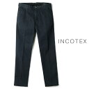 インコテックス INCOTEX SLACKS / インコテックス スラックス｜製品染め微起毛コットンストレッチジャカードスリムテーパードパンツ(103型/TIGHT FIT)｜（ネイビー）｜ 秋冬 ボトムス スラックス チノパン コットンパンツ メンズ イタリア アウトレット