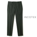 インコテックス INCOTEX / インコテックス｜コットンストレッチ千鳥格子柄スリムテーパードパンツ(30型/SLIM FIT)｜（グリーン×ブラック）｜ 秋冬 30モデル ボトムス スラックス チノパン コットンパンツ メンズ イタリア アウトレット