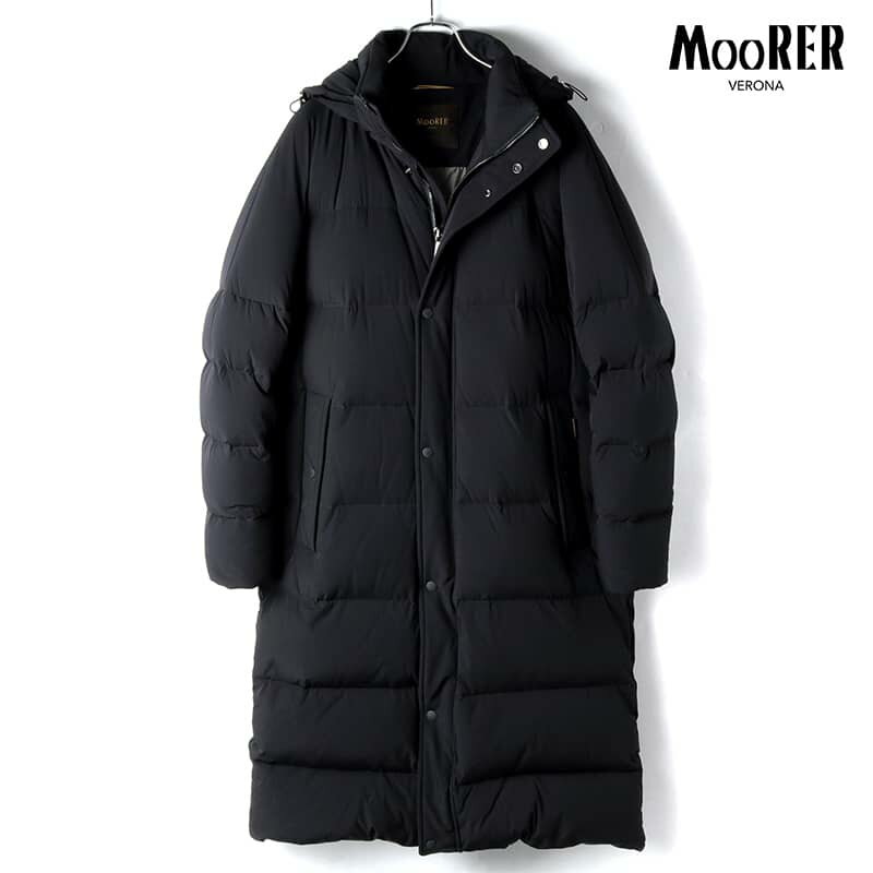 【45%OFF】MOORER / ムーレー｜撥水ナイロンストレッチロング丈デタッチャブルフーデッドダウンコート(MAKALU-KN)｜（DARK BLU）｜ 秋冬 アウター ダウンジャケット ダウンロングコート 撥水加工 ナイロン グースダウン メンズ イタリア アウトレットのサムネイル
