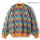 roberto collina / ロベルトコリーナ|スーパーキッドモヘア混ミドルゲージレインボーカラークルーネックニット(RM19001)|(レインボー基調)...