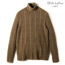 【60%OFF】Stile Latino / スティレラティーノ|ストライプ柄ウールヤク混リブ編みミドルゲージタートルネックニット(MU8 LUP CR/MGM...