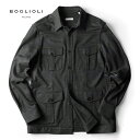 BOGLIOLI / ボリオリ|ヴァージンウールフランネルジャージーシャツジャケット|(ダークグレー)| 秋冬 フィールドジャケット シャツジャケット ヴァージンウール メンズ イタリア アウトレット(4)