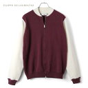 【40%OFF】FILIPPO DE LAURENTIIS / フィリッポ デ ローレンティス|ウールカシミヤミドルゲージバイカラーニットボンバージャケット(BZ1ML)|(ワイン×ホワイト)| 秋冬 S.Moritz サンモリッツ MA-1 カシミア スーパーファインメリノウール メンズ イタリア アウトレット(4)