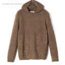 【40%OFF】FILIPPO DE LAURENTIIS / フィリッポ デ ローレンティス|カシミヤシルクブークレミドルゲージプルオーバーニットパーカー(H...