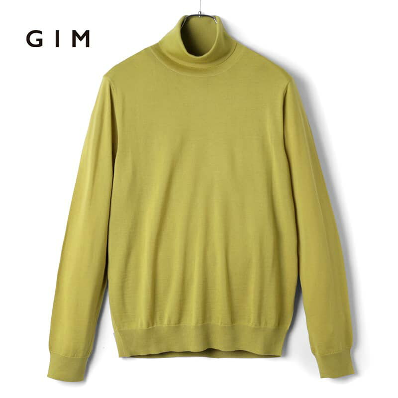 GIM / ジム|Super140'sウルトラスーパーファインウール30Gタートルネックニット|(マスタード)| 秋冬 セーター ハイゲージニット ハイネック メンズ ユニセックス 日本製 アウトレット