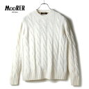 【60%OFF】MOORER / ムーレー|ケーブル編みカシミヤローゲージクルーネックニット(FRANKIE-CWS)|(オフホワイト)| 秋冬 セーター 長袖...