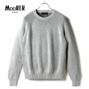 【60%OFF】MOORER / ムーレー|リブ編みカシミヤハイゲージプレーティングクルーネックニット(GERONE-CWV)|(ホワイト×グレー)| 秋冬 セ...