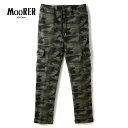 【60%OFF】MOORER / ムーレー|カモフラ柄ウールフランネルジャージーイージーカーゴパンツ(CAMDEM-CQ)|(グリーン基調)| 秋冬 スラックス...