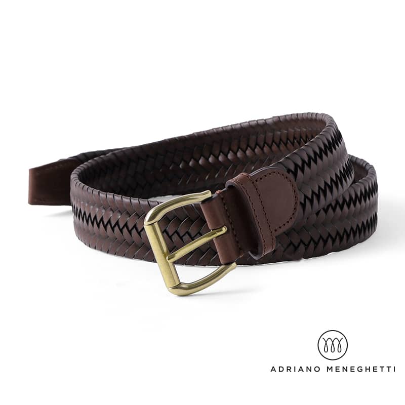 メッシュベルト 【30%OFF】ADRIANO MENEGHETTI / アドリアーノ メネゲッティ ｜ エラスティックレザーメッシュベルト(JERRY) ｜ （バーガンディー） ｜ レザーベルト 革ベルト 編み込みベルト メンズ イタリア アウトレット