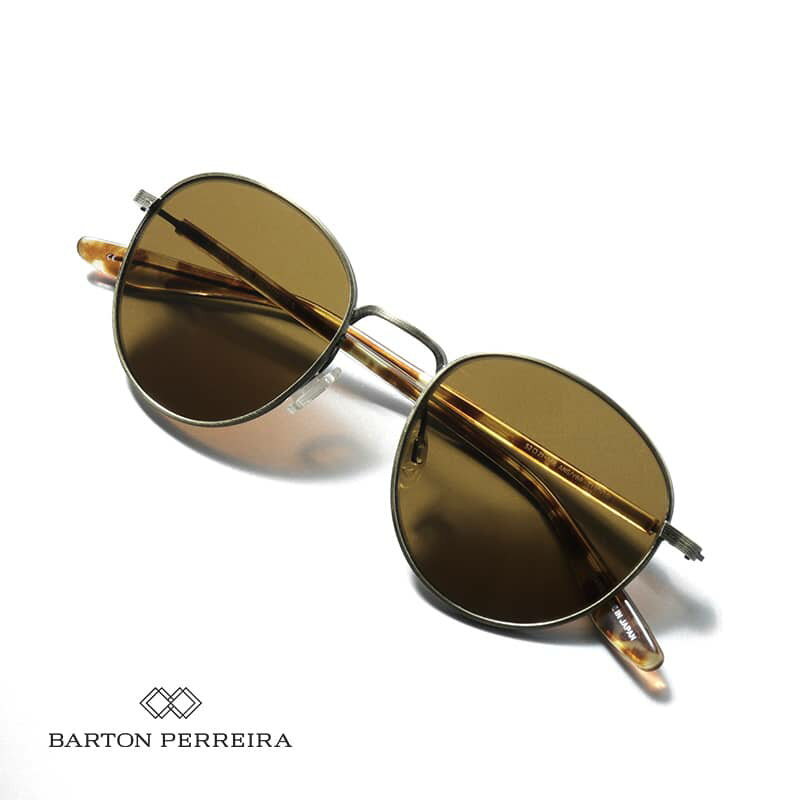 BARTON PERREIRA / バートンペレイラ|ラウンドボストン型コンビネーションサングラス(TUDOR)|(マットシルバー×べっ甲)| チューダー メガネ 眼鏡 めがね ラウンド型 メンズ ユニセックス 日本製 アウトレット