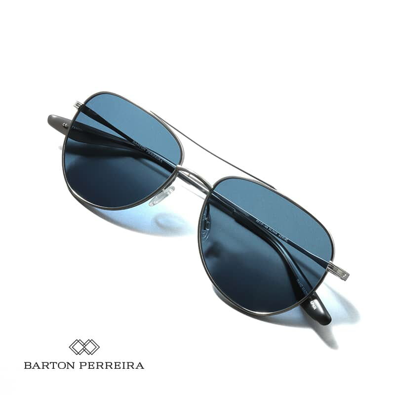 BARTON PERREIRA / バートンペレイラ|ツーブリッジアビエーター型メタルフレームサングラス(AERIAL)|(シルバー)| エアリアル ティアドロップ メガネ 眼鏡 めがね メンズ ユニセックス 日本製 アウトレット