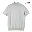 GIM / ジム｜シーアイランドコットン18G半袖モックネックニット｜（ライトグレー）｜ 春夏 海島綿 コットンニット セーター サマーニット ニットソー 半袖ニット メンズ 日本製 アウトレット その1