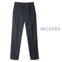 インコテックス INCOTEX SLACKS / インコテックス スラックス｜製品染めコットンストレッチギャバジンウエストシャーリングスリムパンツ(166型/SLIM FIT)｜（ネイビー）｜ 春夏 ボトムス スラックス チノパン イージーパンツ ドローコードパンツ メンズ イタリア アウトレット