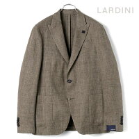 LARDINI/ラルディーニ｜リネンウールバスケットピークドラペル2Bジャケット(ADVANCE)｜（メランジブラウン）｜ラルディーニ春夏アドヴァンステーラードジャケットブレザービジネスメンズイタリアアウトレットのポイント対象リンク