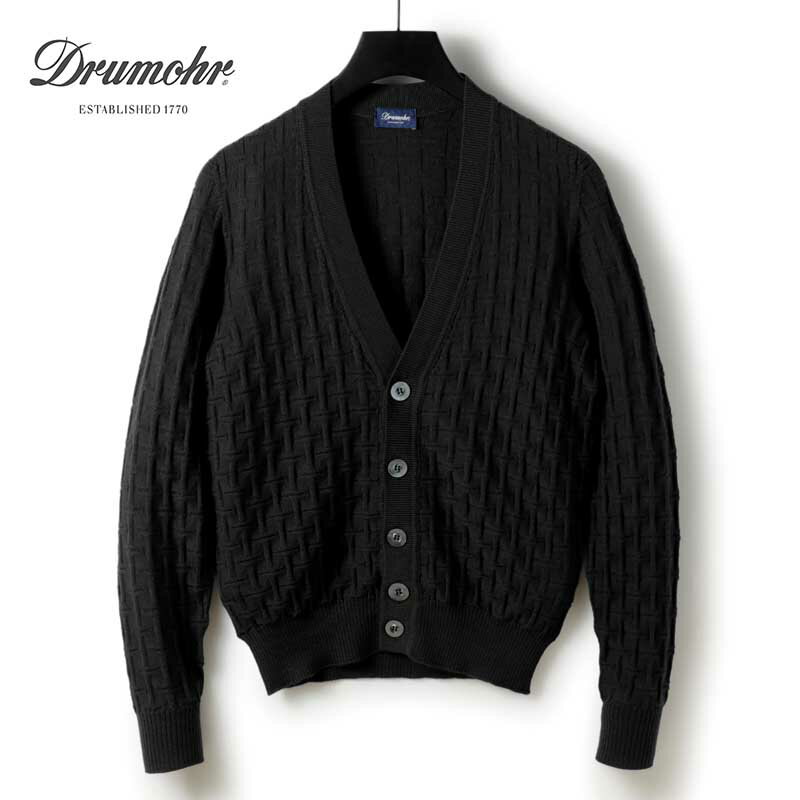Drumohr / ドルモア｜ビスコッティ調ウールハイゲージシームレスVネックニットカーディガン(D2M109TL)..