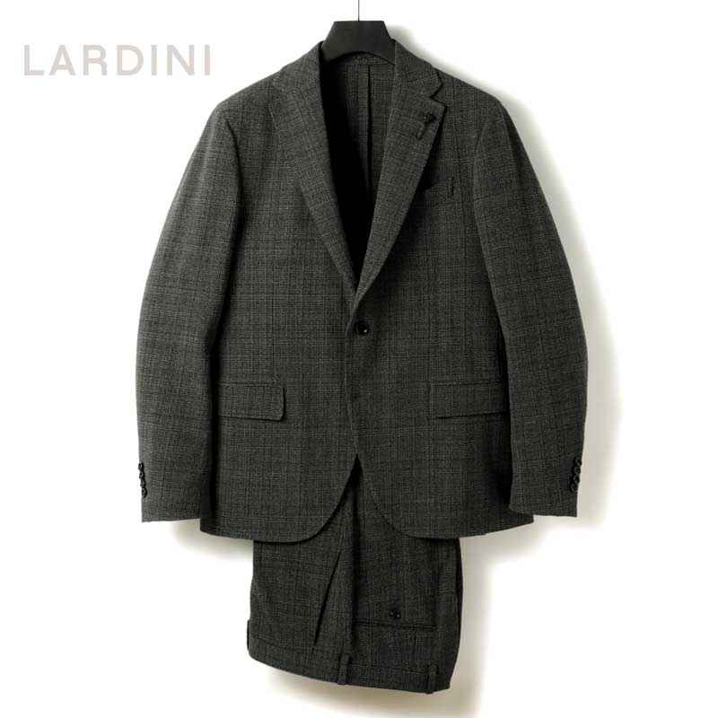 【50%OFF】LARDINI / ラルディーニ|ADVANCEポリエステルウールストレッチジャカードチェック柄3Bスーツ(JA6106AE/IVSF63407...