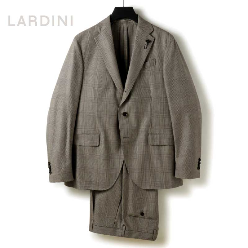 【50%OFF】LARDINI / ラルディーニ|ADVANCEハイツイストウールチェック柄3Bスーツ(JA6107AE/IVSF63427)|(ベージュ×ブラ...
