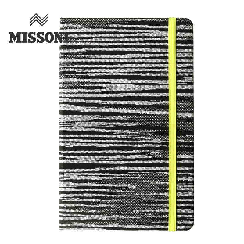 【50%OFF】MISSONI / ミッソーニ|フレイム柄布製ハードカバーノートブック(MOLESKINE FOR MISSONI)|(ブラック×グレー)| 【...