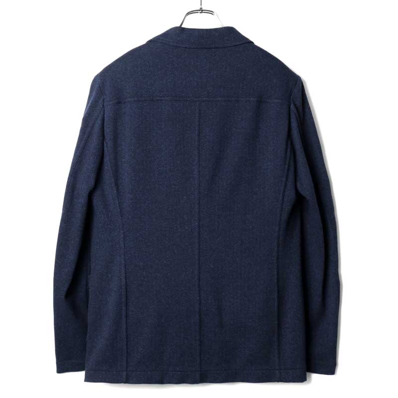 【50%OFF】T-JACKET / ティージャケット｜コットンヘリンボーンジャージー2Bアンコンジャケット(51G419JR)｜（ネイビー基調）｜ 秋冬 T-ジャケット TONELLO トネッロ テーラードジャケット シャツジャケット イージージャケット メンズ イタリア アウトレット