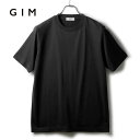 GIM / ジム|プラチナフェイスコットン半袖クルーネックTシャツ|(ブラック)| 春夏 半袖Tシャツ 半袖カットソー ショートスリーブ メンズ 日本製 アウトレット