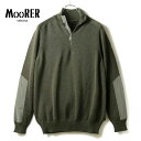 【40%OFF】MOORER / ムーレー|ナイロンパッチ付きウールミドルゲージハーフジップニット(BASOLI-HNS)|(MILITAR)| 春夏 セーター...