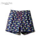 Seaward & Stearn / シーワード&スターン|パラソル柄ナイロンプリントスイムショーツ|(ネイビー基調)| 【ネコポス対応】/春夏 Seaward&Stearn 水着 スイムウェア ビーチウェア ビーチショーツ ボードショーツ メンズ イギリス アウトレット