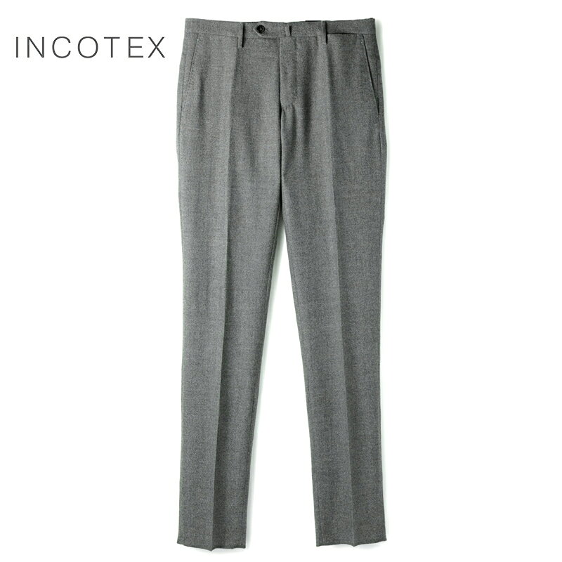 INCOTEX インコテックス ウールフランネルノープリーツパンツ35型 SLIM…