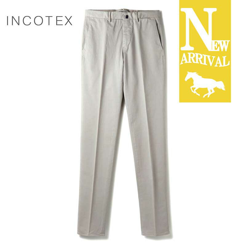 【40%OFF】INCOTEX / インコテックス｜ガーメントダイコットンストレッチギャバジンノープリーツスリムテーパードパンツ30型/SLIM FIT(1W0030/4290B)｜（ライトグレー）｜ 秋冬 ボトムス スラックス ノープリーツパンツ チノパンツ 製品染め メンズ アウトレット