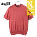 【40%OFF】MOORER / ムーレー|シルクハイゲージ半袖クルーネックニット(NORRIS-SPP)|(CORALLO)| 春夏 半袖ニット 半袖Tシャツ...