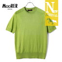 【40%OFF】MOORER / ムーレー|シルクハイゲージ半袖クルーネックニット(NORRIS-SPP)|(KIWI)| 春夏 半袖ニット 半袖Tシャツ マル...