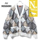 【40%OFF】MISSONI / ミッソーニ|アーガイル柄ジャカードニットカーディガン(US24SM08)|(ホワイト系マルチカラー)| 春夏 サマーニット ...
