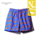 Seaward & Stearn / シーワード&スターン|スクーター柄ナイロンプリントスイムショーツ|(ブルー基調)| 【ネコポス対応】/春夏 Seaward&Stearn 水着 スイムウェア ビーチウェア ビーチショーツ ボードショーツ メンズ イギリス アウトレット