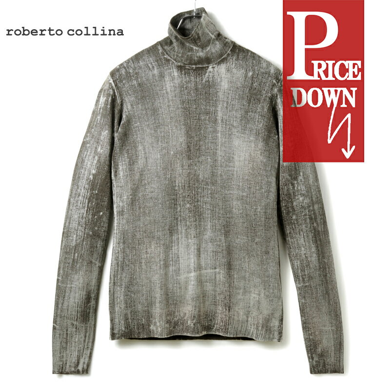 roberto collina / ロベルトコリーナ｜ウールメランジハイゲージタートルネックニット(RP72003)｜（メランジモカブラウン）｜ 秋冬 スーパーファインメリノウール メンズ イタリア アウトレット