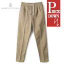 BRUNELLO CUCINELLI / ブルネロクチネリ|ガーメントダイリネンコットンツイルドローコード付き2プリーツイージーパンツ|(ベージュ)| 春夏 LEISURE FIT ボトムス シャーリングパンツ メンズ イタリア アウトレット