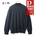GIM / ジム|アメリカンシーアイランドコットン14G長袖モックネックニット|(ネイビー)| 春夏 海島綿 ハイネック コットンニット セーター ハイゲージニット サマーニット メンズ 日本製 アウトレット