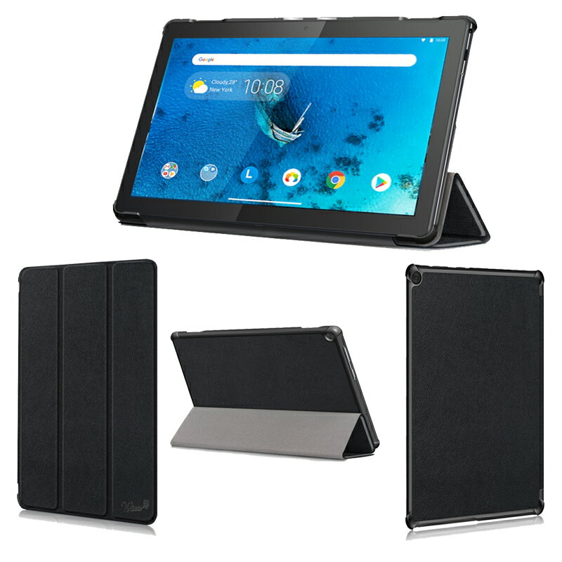 wisers 保護フィルム付き Lenovo Tab B10 ZA4G0160JP Tab M10 ZA4G0071JP ZA4H0052JP ZA4G0090JP ZA480021JP ZA490013JP 10.1インチ タブレット 専用 超薄型 スリム ケース カバー [2020 年 新型] 全3色 ブラック・ダークブルー・ローズゴールド