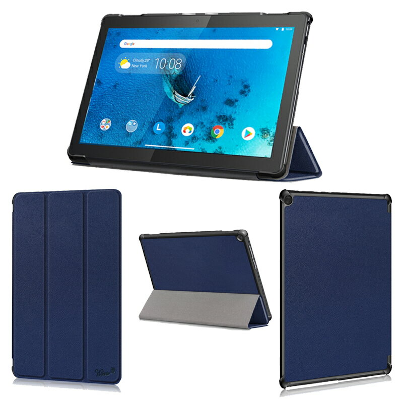 wisers 保護フィルム付き Lenovo Tab B10 ZA4G0160JP Tab M10 ZA4G0071JP ZA4H0052JP ZA4G0090JP ZA480021JP ZA490013JP 10.1インチ タブレット 専用 超薄型 スリム ケース カバー [2020 年 新型] 全3色 ブラック・ダークブルー・ローズゴールド 2