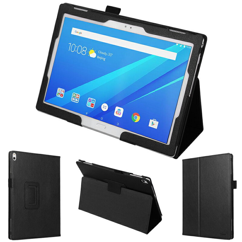 wisers タッチペン・保護フィルム付 タブレットケース NEC LAVIE Tab E TE410/JAW PC-TE410JAW [2018 年 新型] 10.1インチ タブレット 専用 ケース カバー 全8色 ブラック・ホワイト・ダークブルー・スカイブルー・ピンク