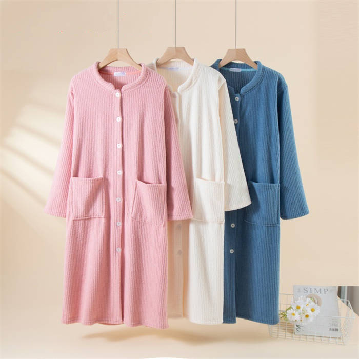 もこもこ ルームウエア 着る毛布 レディース 新作 立ち襟 厚手 ルームワンピース リブ ネグリジェ ...