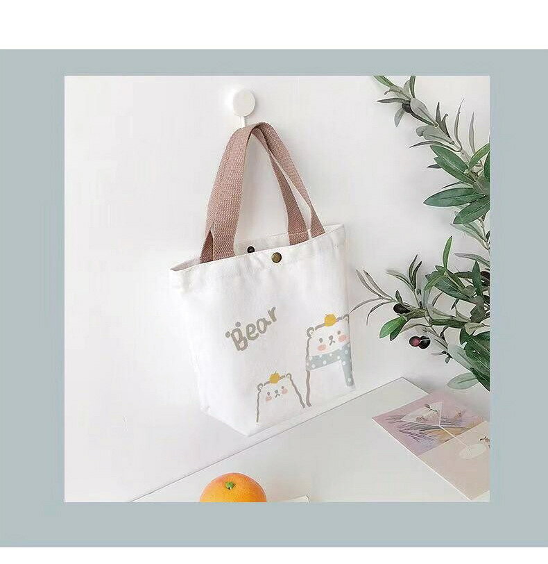 ミニトートバッグ キャンバスバッグ レディース かわいい 買い物バッグ コットンエ...