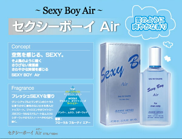 最大1000円offクーポン 【ジャンヌアルテス】セクシーボーイ Air EDT SP 100ml【当日発送_14時まで】【香水 ギフト メンズ レディース】【人気 ブランド ギフト 誕生日 プレゼント】