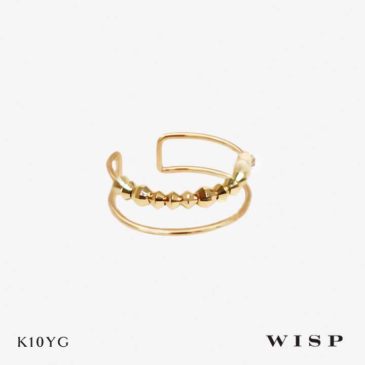 【実店舗あり】イヤーカフ カットボール きらきら ゴールド K10 10金 YG イエローゴールド WISP ウィスプ ジュエリー 片耳用 シンプル アクセサリ...