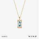ネックレス アクアマリン ダイヤモンド 天然石 ゴールド ペンダント K10 10金 イエローゴールド スクエア形 WISP ウィスプ ジュエリー プレゼント ギフト 誕生日 ご褒美