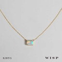 ネックレス K10 10金 オパール エチオピアオパール つけっぱなし ペンダント スクエア ゴールド イエローゴールド WISP JEWELRY ウィスプ ジ...