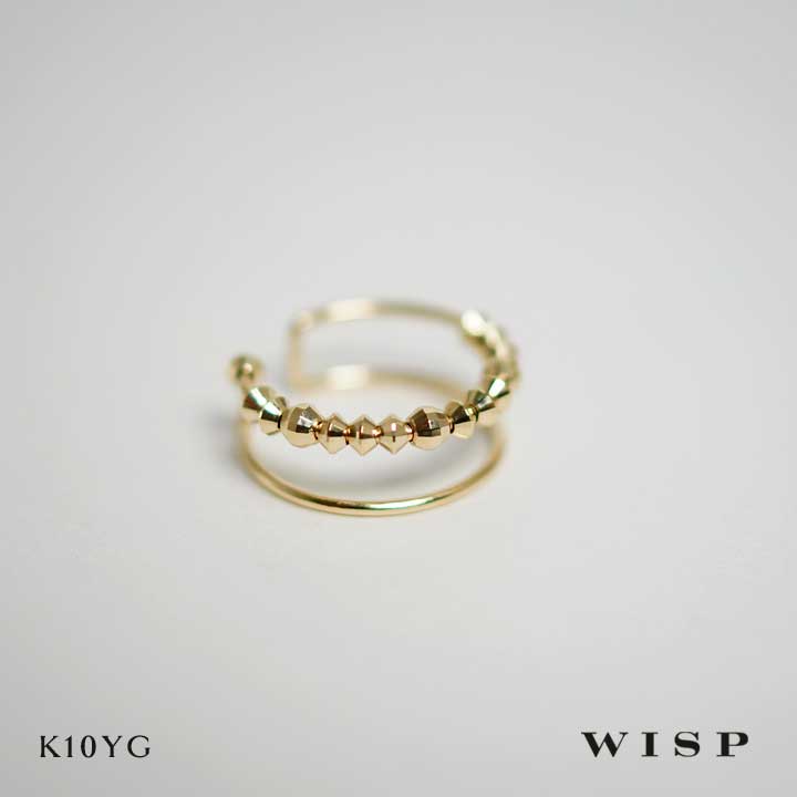 【実店舗あり】イヤーカフ カットボール きらきら ゴールド K10 10金 YG イエローゴールド WISP ウィスプ ジュエリー 片耳用 シンプル アクセサリー レディース ギフト プレゼント 上品 きれいめ 大人 日本製