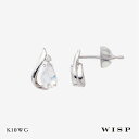 ブルームーンストーン ピアス K10 10金 ホワイトゴールド ダイヤモンド WISP ウィスプ ジュエリー ムーンストーン シンプル ギフト プレゼント