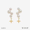 パールピアス あこや真珠 揺れる K10 10金 星 モチーフ イエローゴールド 大人 上品 女性 彼女 誕生日 誕プレ WISP ウィスプ ジュエリー アクセサリー ギフト プレゼント 記念日 ご褒美 スタッドピアス
