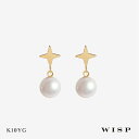 パールピアス あこや真珠 揺れる K10 10金 星 モチーフ イエローゴールド 大人 上品 女性 彼女 誕生日 誕プレ WISP ウィスプ ジュエリー アクセサリー ギフト プレゼント 記念日 ご褒美 スタッドピアス