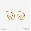 パールピアス あこや真珠 K18 18金 フープ 月 イエローゴールド 大人 上品 女性 彼女 誕生日 誕プレ WISP ウィスプ ジュエリー アクセサリー ギフト プレゼント 記念日 ご褒美 スタッドピアス