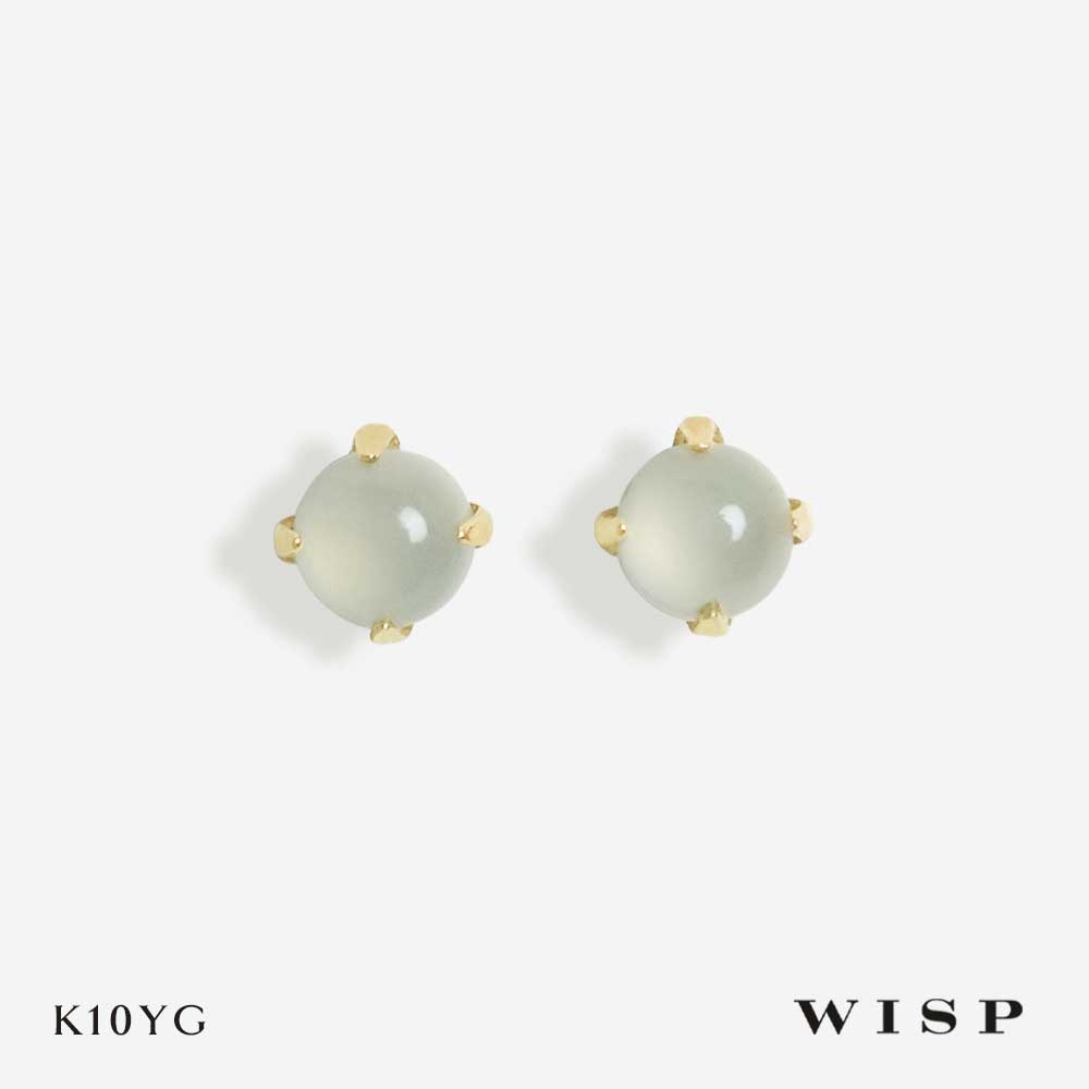 Rakuten - ピアス 天然石 シーブルーカルセドニー K10 10金 ゴールド シンプル 華奢 WISP ウィスプ ジュエリー ギフト プレゼント 誕生日 記念日 ご褒美